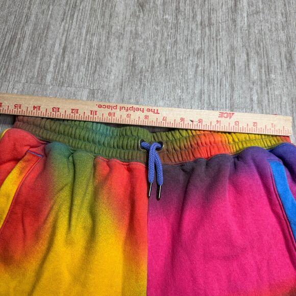 The North Face Rainbow Fleece Shorts Men's M Colorful Drawstring Hiking Running - Picture 4 of 11